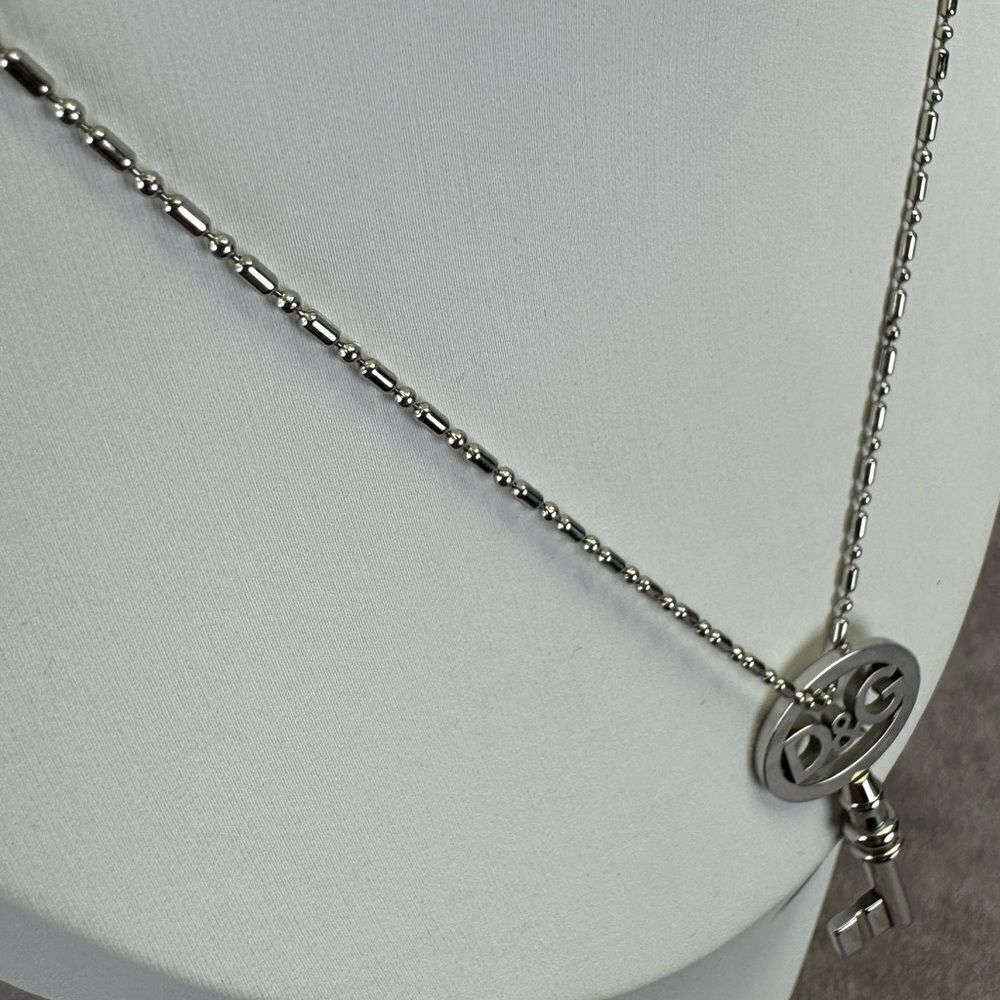 Dolce & Gabbana Steel Single Key Pendant Necklace NIB - Picture 5 of 11